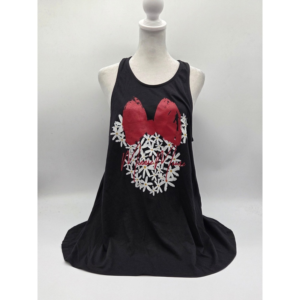 Disney Minnie Mouse Women's XL Black Racerback Graphic Tank Top 101-877